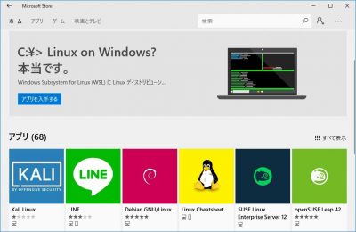 Windows10にLinuxの実行環境をインストール